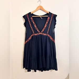 Free People Black and Red Mini Dress